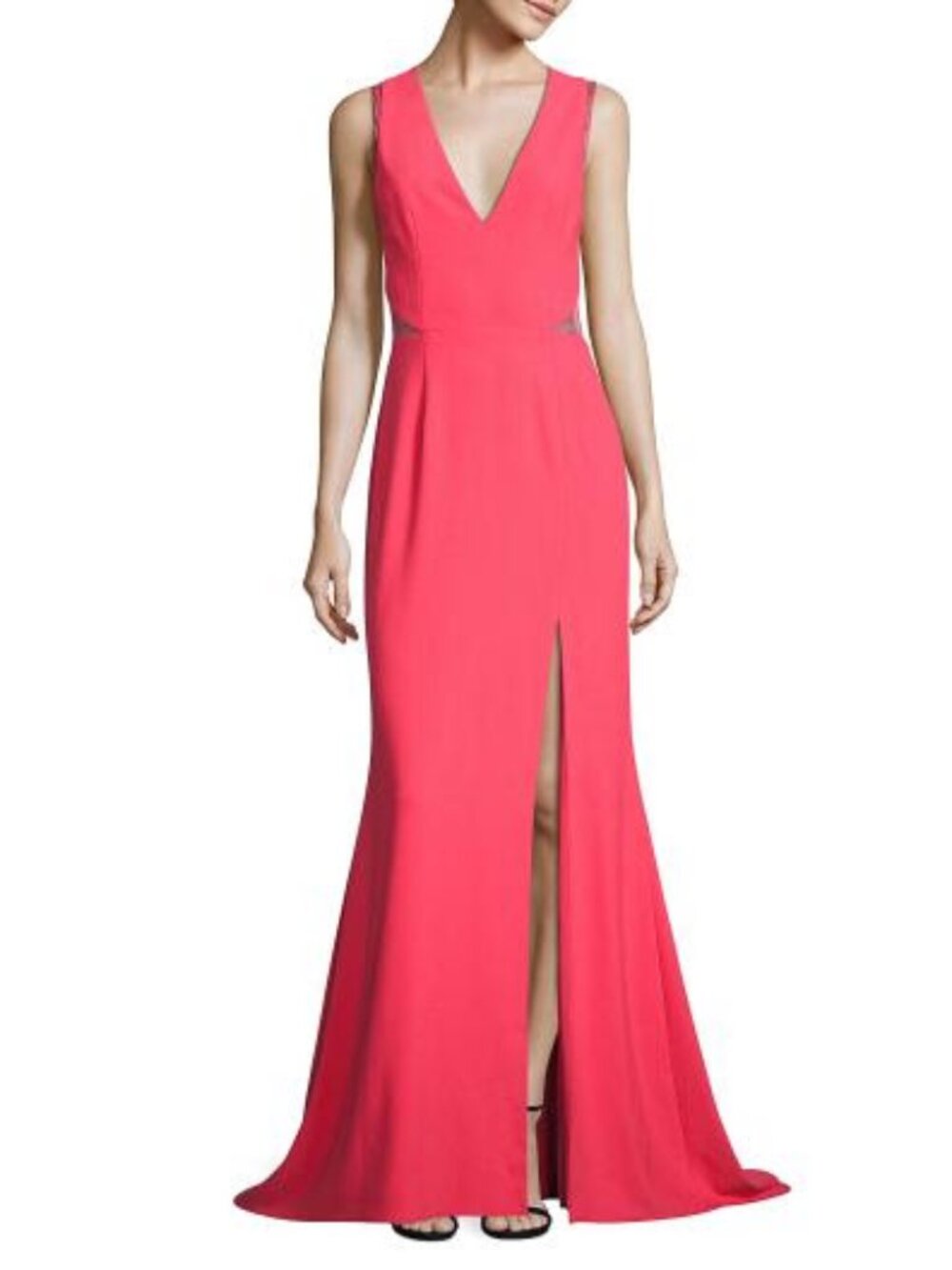 Aidan Mattox Crepe & Lace Gown (Size 2, Hemmed)